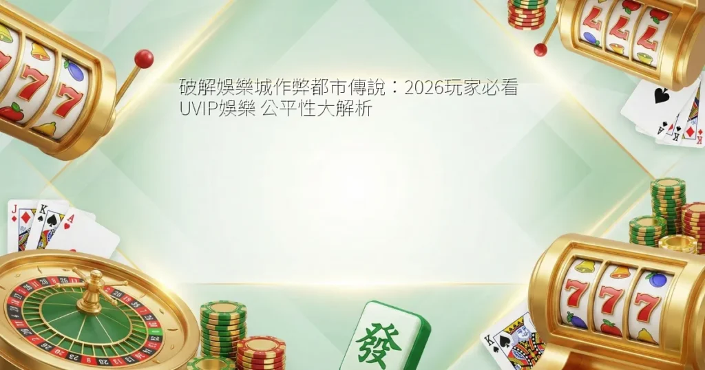 破解娛樂城作弊都市傳說：2026玩家必看 UVIP娛樂 公平性大解析